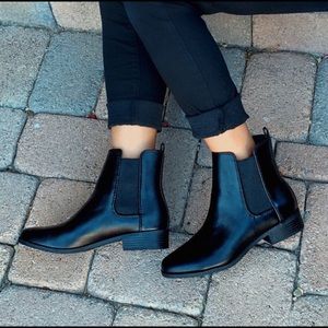 Chelsea Faux Leather Black Boot